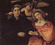 Lorenzo Lotto Portrait of Messer Marsilio and His Wife Spain oil painting artist